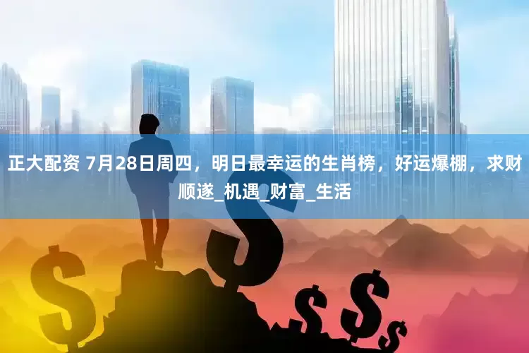正大配资 7月28日周四，明日最幸运的生肖榜，好运爆棚，求财顺遂_机遇_财富_生活