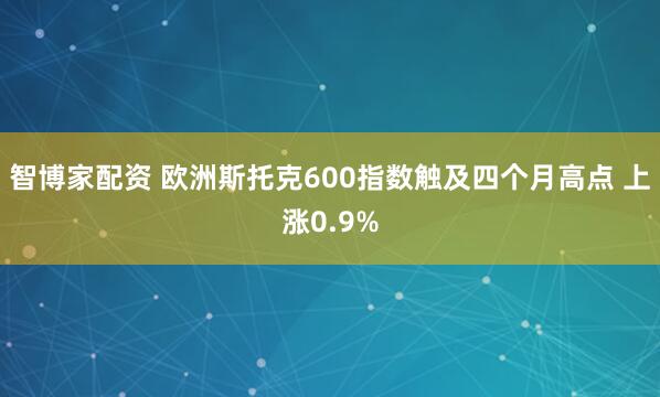 智博家配资 欧洲斯托克600指数触及四个月高点 上涨0.9%